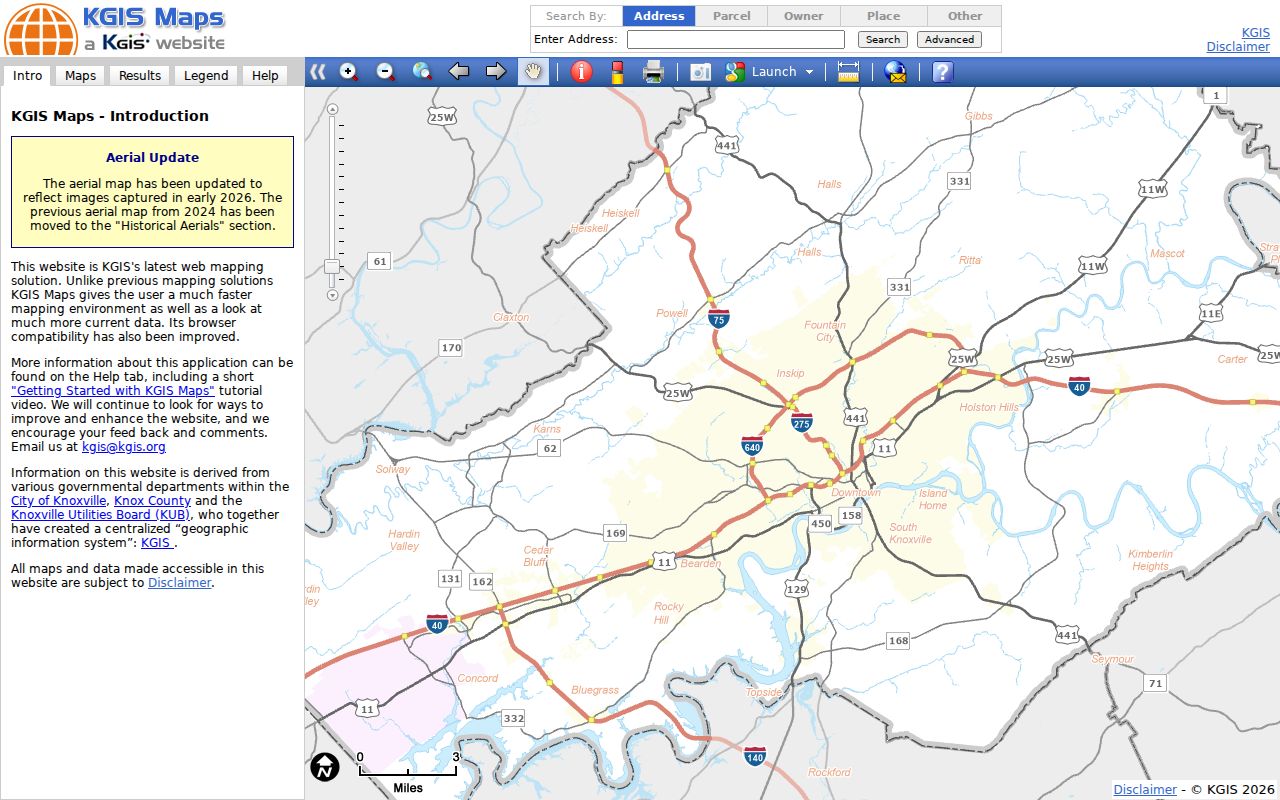 Farragut people search using the KGIS parcel and address map