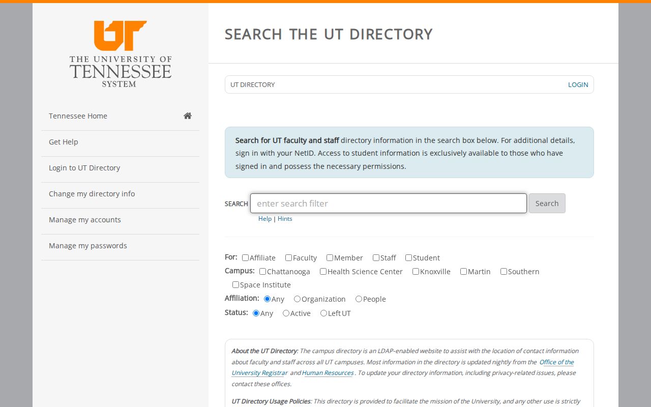 Farragut people directories University of Tennessee search