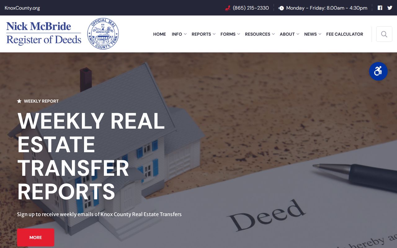 Farragut public records access at the Knox County Register of Deeds
