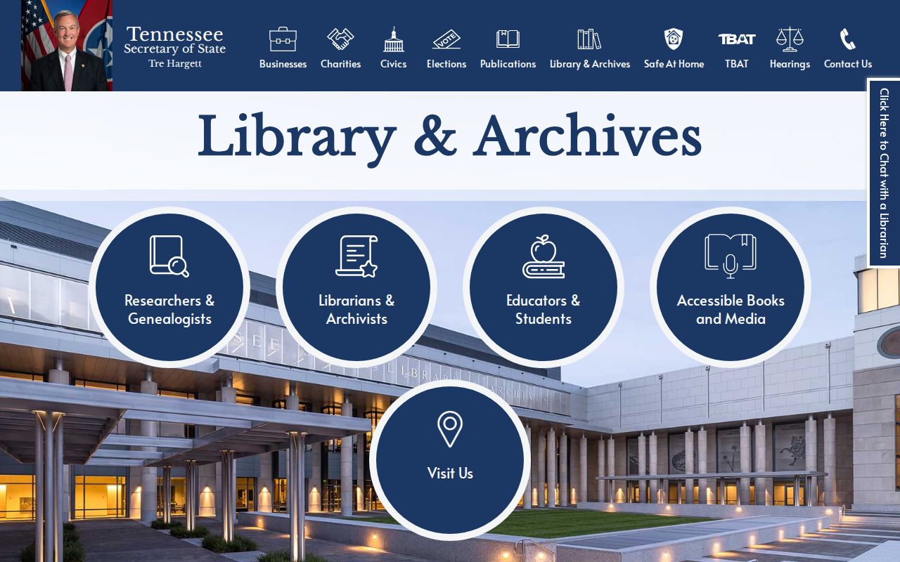 Farragut public records research through the Tennessee State Library and Archives